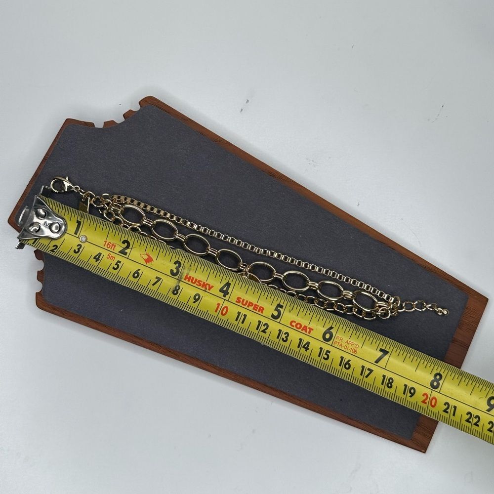 INC International Concepts Gold-Tone Layered Chain Bracelet with Charm - Picture 4 of 6